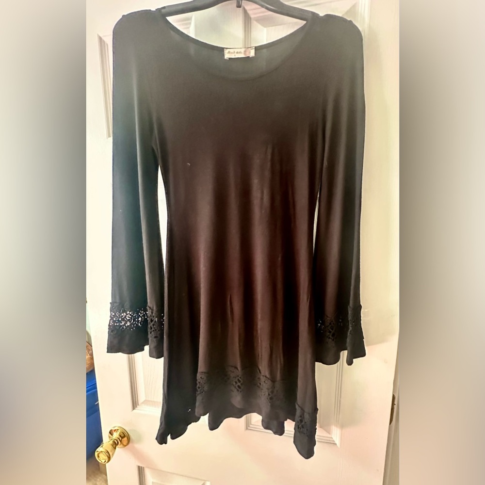 Altar'd State Black Dress with Lace Detail